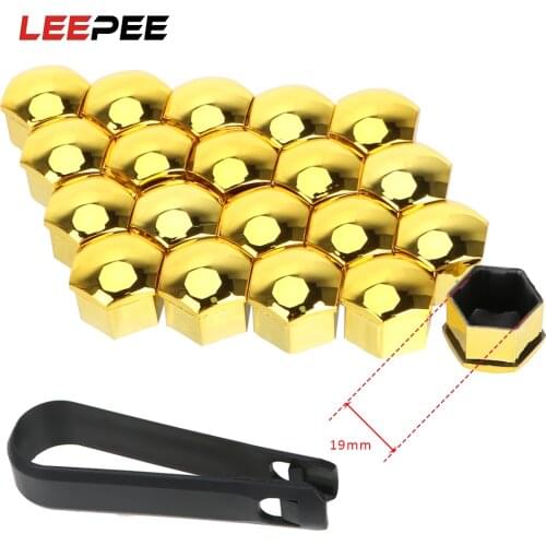 LEEPEE 20 Pieces 17mm/19mm Car Wheel Nut Caps Auto Hub Screw Cover Auto Trim Tyre Nut Bolt Protection Covers Caps