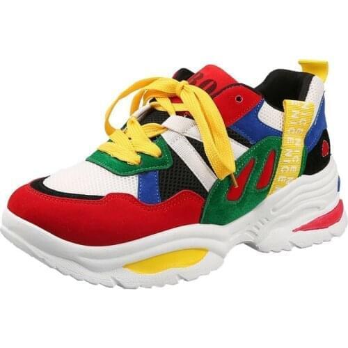 Llogai Latest Design Women Brand Sneakers Ladies Design Dad Chunky Shoes for Teenagers Casual Platform Women Vulcanized Shoes