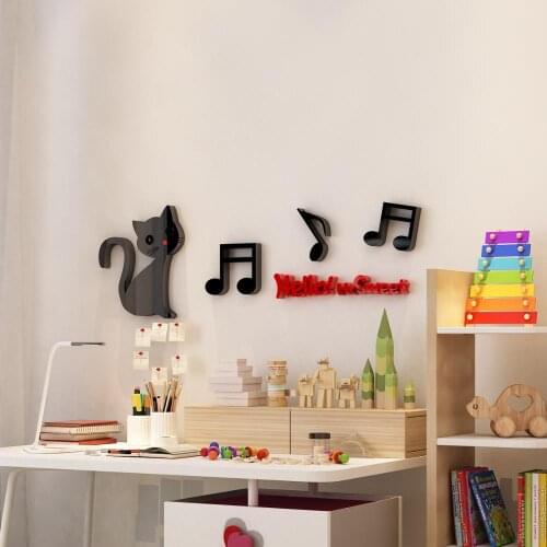 Sweetheart Cat Girl Room Net Red Rental House Bedroom Wall Sticker Decoration Acrylic 3D Sticker