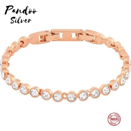 PANDOO Fashion Charm Pure 925 Silver Original 1:1 Copy, Minimalist Design Low-key Gorgeous Bracelet Female Luxury Jewelry Gifts