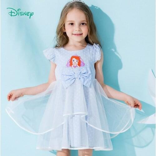 New Disney Dress Girl Summer Gauze Princess Dress Skin Friendly Breathable Children Dress Party Fashion Kids Clothes Girl