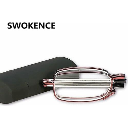 SWOKENCE Women Anti Fatigue Foldable Reading Glasses Female Brand Slim Lenses Presbyopic Eyewear Folding Hyperopia Reader G389