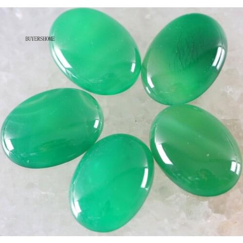 For Jewelry Making Necklace Pendant Bracelet Earrings 22x30MM Oval Natural Stone Bead Green Jad CAB Cabochon 2Pcs K520