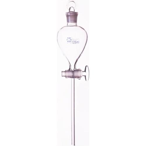 Separatory funnel globe shape,with ground-in glass stopper and stopcock 125ml,Spherical separatory funnel,Glass switch valve