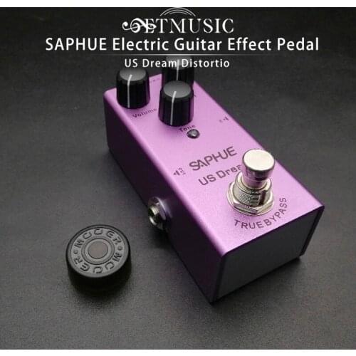 SAPHUE Electric Guitar US Dream Distortion Pedal Volume/Dist/Tone Knob Effect Pedal Mini Single Type DC 9V True Bypass