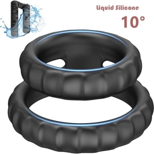 Silicone Penis Ring Sex Toys for Men Erection Prostate Massage Cock Ring Dual Ring Delay Ejaculation Scrotum Bind Adult Products