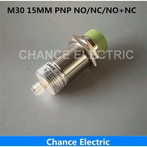 Sensor Connector M30 HALF SETS NO NC NO+NC 4PINS detect distance 15MM Proximity Sensor Switch PNP