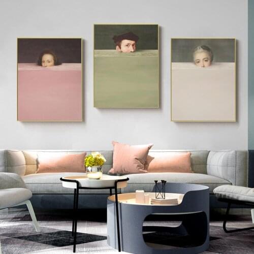 Modern Style Famous Paintings Spoof Creative Portrait Pictures And Prints Wall Pictures For Living Room Home Cuadros Decoration