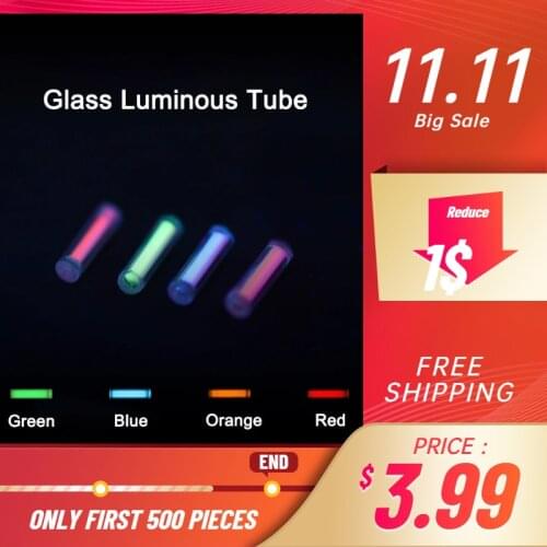 Glass Luminous Tube Fingertip Top Slap Coin Pendant Edc Toy DIY Lighting Accessories
