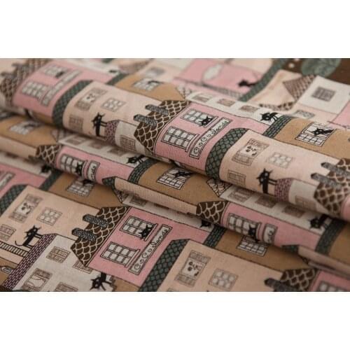 Fabric Patchwork cloth learning Printing home table Natural Cotton Linen Fabric Quilting Patchwork Sewing Textile house