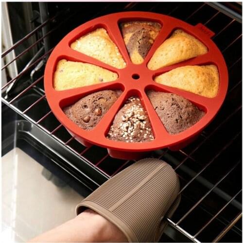 Transhome Silicone Bakeware Moulds Non-Stick Round 8 Holes Oven Orange Shaped Pizza Dish Jelly Muffin Mousse Cake Mold 3D 2019