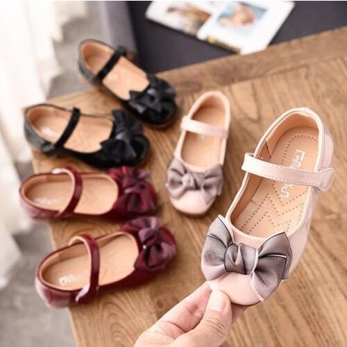 2020 new cute children girls flat shoes fashion bow children princess shoes student party beauty dress shoes spring and autumn
