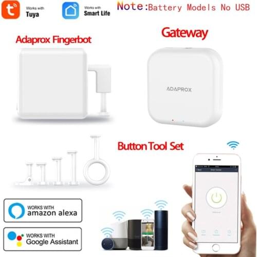 Tuya Smart Wireless Gateway Adaprox Bridge Smart Fingerbot Robot Smart Life Adaprox Home Voice Remote Control For Alexa Google