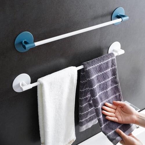 Towel rack hole free toilet hanger bathroom rack for hanging cool bath towel rack storage rod hook artifact bathroom accessories