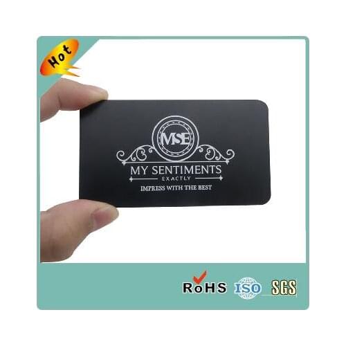 High quality customized printing stainless steel laser etching black metal business card