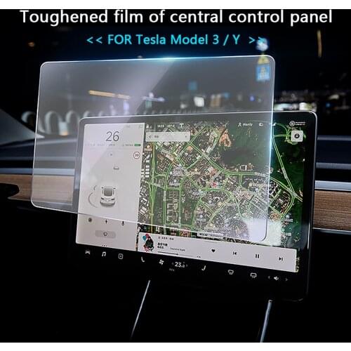 Car HD Tempered Glass Screen Protector Center Control Touchscreen Navigation Protector Glass Film For Tesla Model 3 Y Auto Parts
