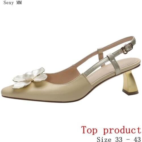 Women High Heels Pumps High Heel Shoes Stiletto Woman Party Shoes Kitten Heels Genuine Leather Small Plus Size 33 - 40 41 42 43