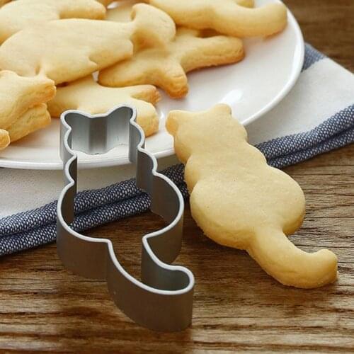 1PC Cookie Cutter Lovely Cat Shaped Aluminium Practical Creative Mold Cake Cookies Pastry Baking Cutter Mould