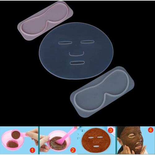 1pcs Reuseable Facial Mask Mold For Fruit Vegetable Mask Machine Maker Clear Silicone Mask Mold Tray Mask DIY Making Tool