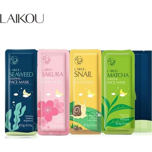 15Pcs Anti Wrinkle Sleeping Masks Hydrating Oil-Control Skin Care Masks Natural Matcha Moisturizing Night Face Care Masks