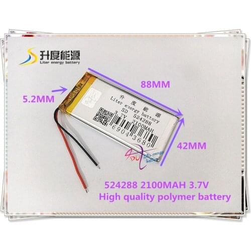 3.7V 2100mAH 524288 polymer lithium ion / Li-ion battery for Tablet pc GPS Mp3 Mp4 POWER BANK toy