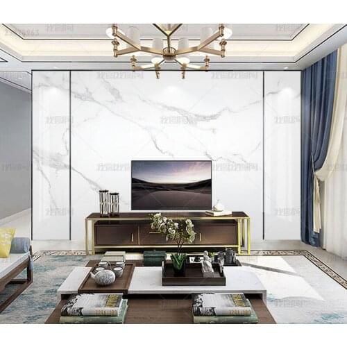 3D modern simple luxury white marble wallpaper living room sofa TV creative background wall decoration wallpaper Self Adhesive
