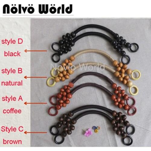 4-10 Pieces, 51cm 20 Inch More Longer,More Comfortable !! Wooden Beads Rope Handles For DIY Bag Handbags Bag Wraped Handle