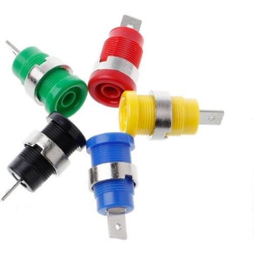 5 Pcs 4mm Banana Plugs Female Jack Socket Plug Wire Connector 5 Colors WF4458037