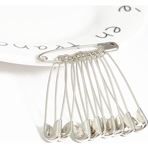 50pcs Safety Pins DIY Sewing Tools Accessory Silver Metal Needles Large Safety Pin Small Brooch Apparel Accessories