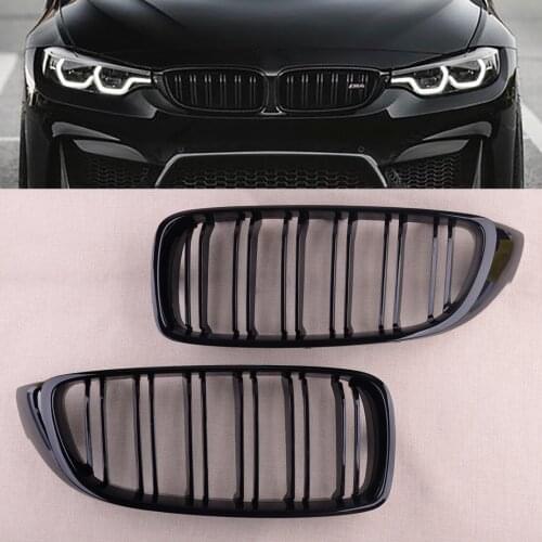 51138054331 1Pair 51137294817 Front Bumper Kidney Grills Grille Twin Bar Dual Slat Fit For BMW 4 Series F32 F33 F36 M4 2016 2017