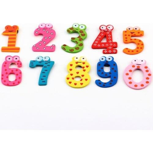 Alphabet And Numbers Fridge Magnet Educational Toy For Baby Kids Wooden Cartoon Stickers Montessori Learning Toys Decor Gadget