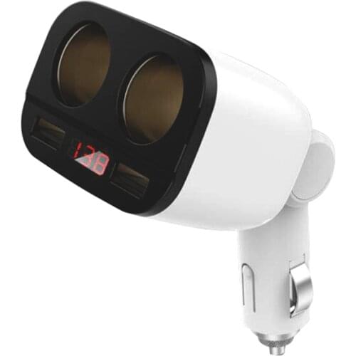 3 in 1 12V Car Charger For iPhone Huawei Car Cigarette Lighter Socket Splitter Plug Dual USB Charger For Samsung Fast Charging