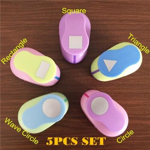 Free Shipping 5PCS Geometric shapes Shaped craft punch set 1 inch Scrapbook DIY Paper Cutter EVA foam Geometry Hole Punches