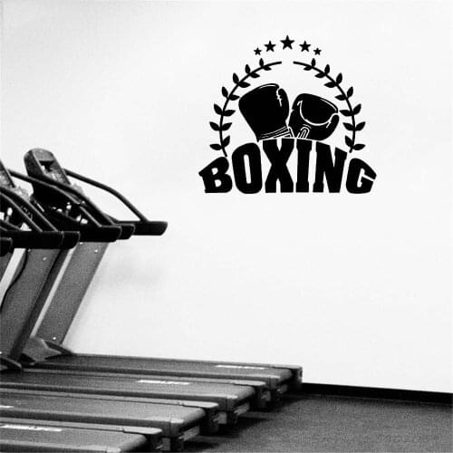 Boxing Glove Wall Sticker Kick Boxer Play Wall Decal Combat Posters Vinyl Wall Stickers Decor Art Mural DW10051