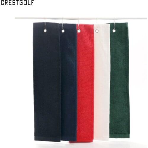 CRESTGOLF 2pcs/packs 40*60cm 100% Cotton Golf towels with Mental Hook High Quality Sport Towel Soft gym Towels