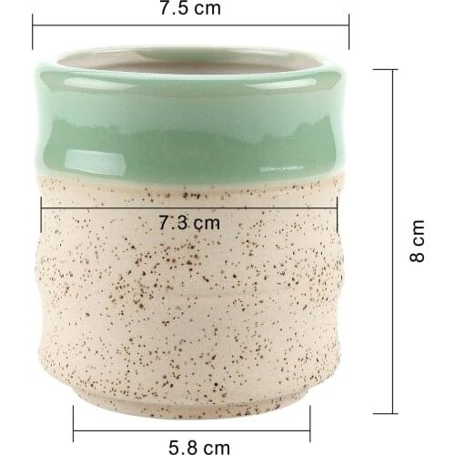 Clay Glazed Bamboo Joint Straight Tube Shaped Succulent Cactus Plant Pot Flower Pot/container/planter Beige