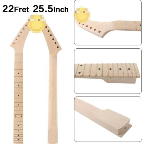 22Fret 25.5 Inch Electric Guitar Neck Canada Maple Fretboard Unfinished #XJ