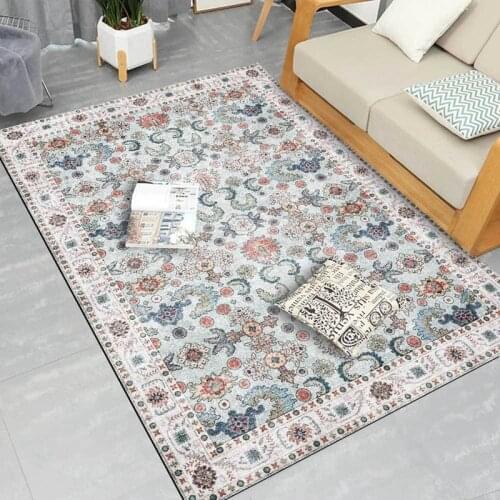 American Style Hallway Area Rugs Retro Floral Printed Living Room Kitchen Bath Anti-Slip Floor Door Mat Bedroom Bedside Carpets