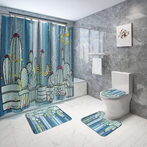 Rugs for Bathroom Washroom Mat Memory Foam Carpet Anti Slip Mats Set for Bathroom Toilet Water Absorbing Floor Rug Set Curtain