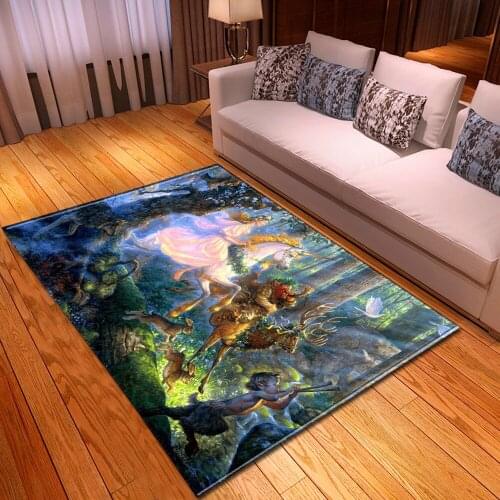 Unicorn 3D Printed Carpets For Living Room Bedroom Floor Mats Flannel Cartoon Pattern Rug Area Carpet Kids Crawl Room Child Soft