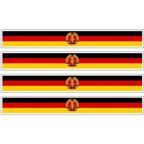 Hot 4pcs Patriotic Stickers Flag Stripes Vinyl PVC 13cm X 1.7cm Motorcycle Reflective Tuning Germany Rda Ddr Car Sticker
