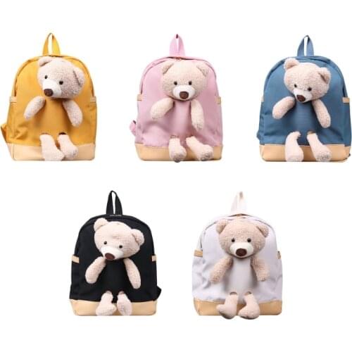 Cute Cartoon Plush Bear Kids Backpacks Stuffed Animal Toddler Toy for Boys and Girls Outdoor Traveling Kindergarten