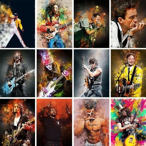 Diy Frame Painting By Numbers European and American rock singer star Canvas Oil Pictures Art Home Decoration Gift Wall Drawing