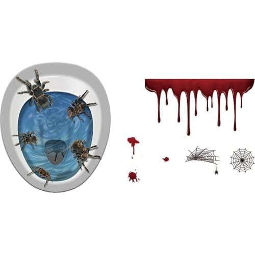Halloween Wall Stickers Waterproof Decorative Toilet Horror Decals Self-adhesive Scary Wall Stickers DIY Party Props