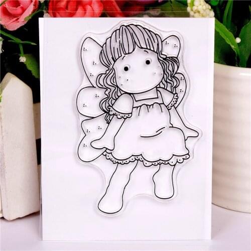 New girl cartoon pattern Stamp And metal die Scrapbooking Alphabet Stamp Embossing Craft making Silicone Transparent Stamps