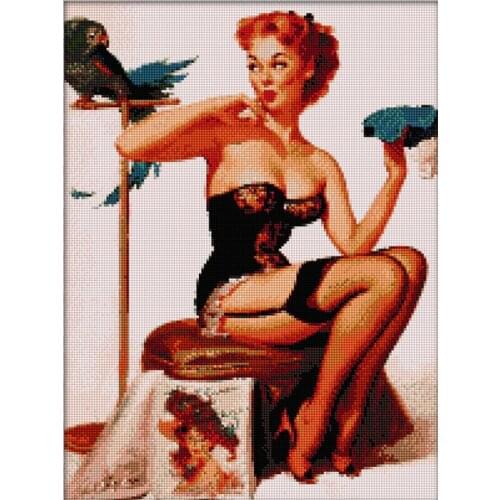 NEW Arrival Fashion Ladies DIY mosaic full 5D Embroidery European Cross Stitch Kits Square Diamond Painting Sexy Women