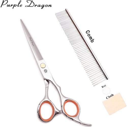 Dog Shears 5.5" 6.0" Stainless Purple Dragon Straight Scissors Cat Thinning Shears Pet Grooming Scissors Cat Nail Clipper Z1009