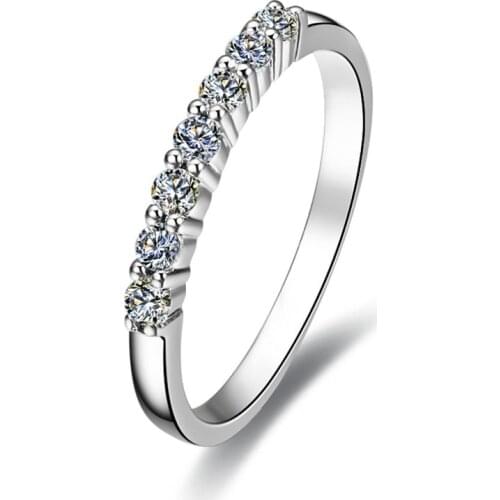 Brilliant As Natural Moissanite Engagement ring seven Stones 18K white gold Bridal Wedding Jewelry Fabulous Gift