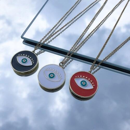 New Multicolor Copper Alloy Demon Eye Necklace Ladies Gold Necklace Jewelry Accessories