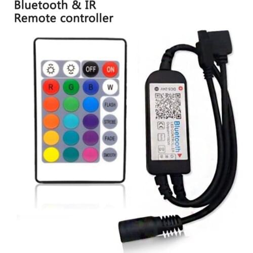 Micro-size Bluetooth-compatible IR RGB Led Strip Light Remote Controller DC5-12-24V RF Wireless Remoter 4pin For 5050 Decorative